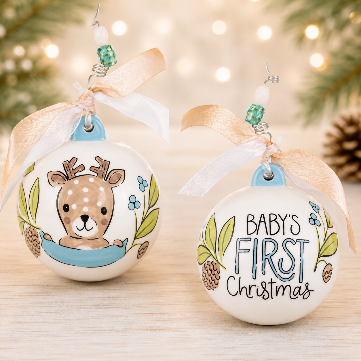 Baby Boy Deer 1st Christmas Ornament